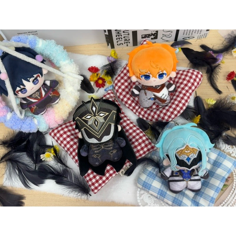 Genshin Impact 10cm Nui Nui Plush 10cm Keychain Il Capitano Columbina Arlecchino Scaramouche Pendant
