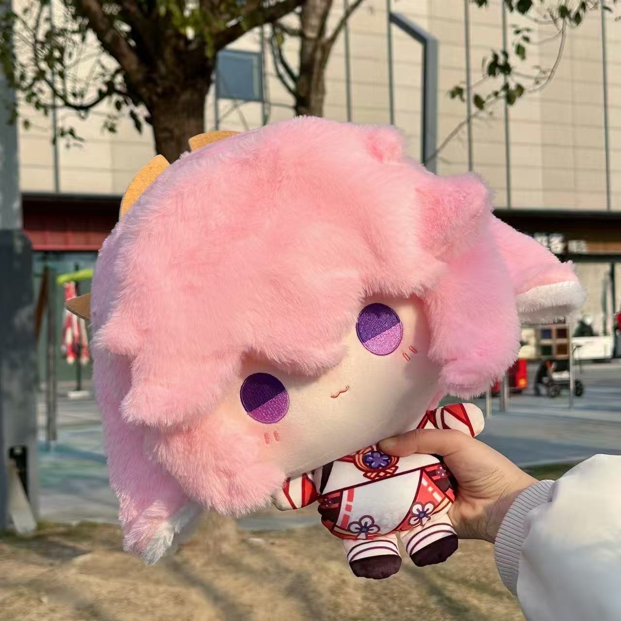 Genshin Impact Cotton Doll 35cm Yae Miko Big Head Printed Soft Plush Toy
