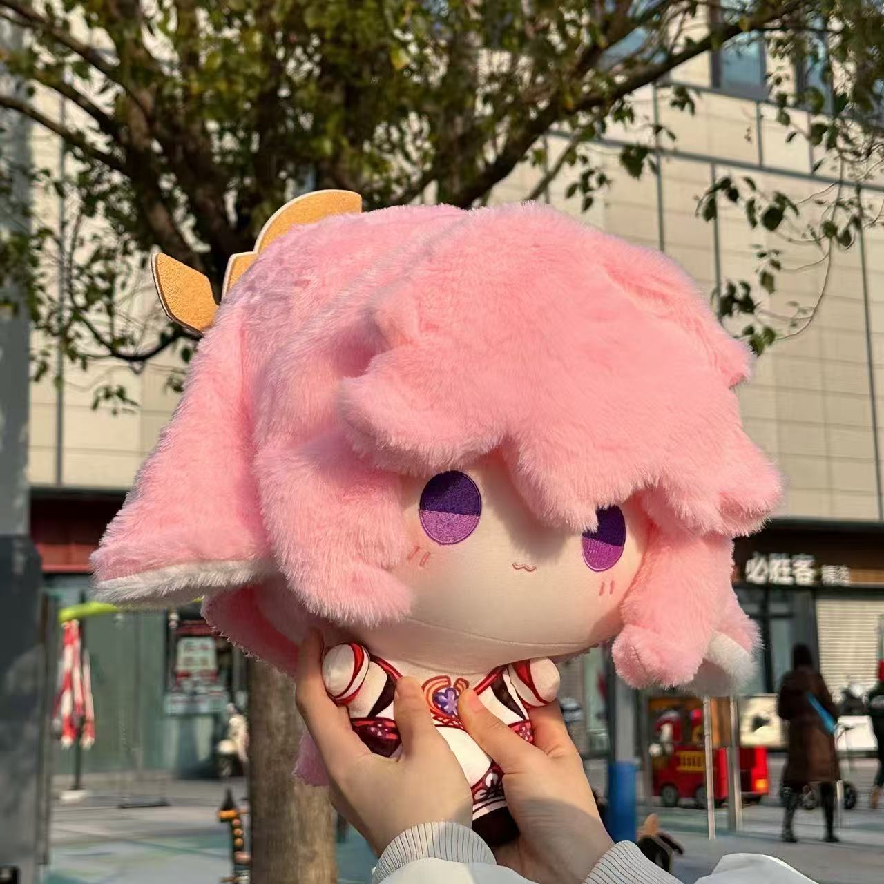 Genshin Impact Cotton Doll 35cm Yae Miko Big Head Printed Soft Plush Toy